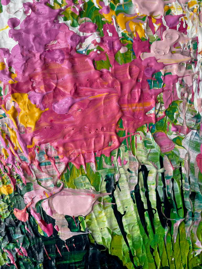 Original Abstract Garden Painting by Sandra Page Mitchell
