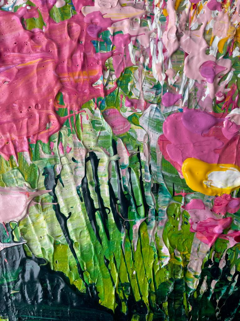 Original Abstract Garden Painting by Sandra Page Mitchell