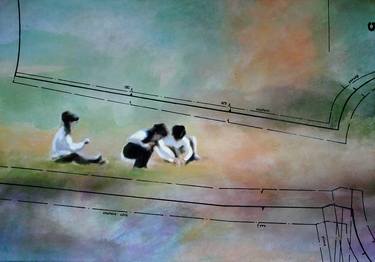 Original Abstract Children Paintings by Valerie Daval