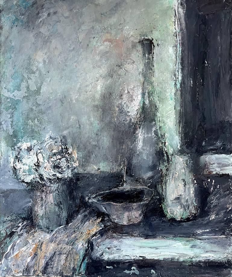 Still Life (Bottles) Painting by Zakhar Shevchuk | Saatchi Art