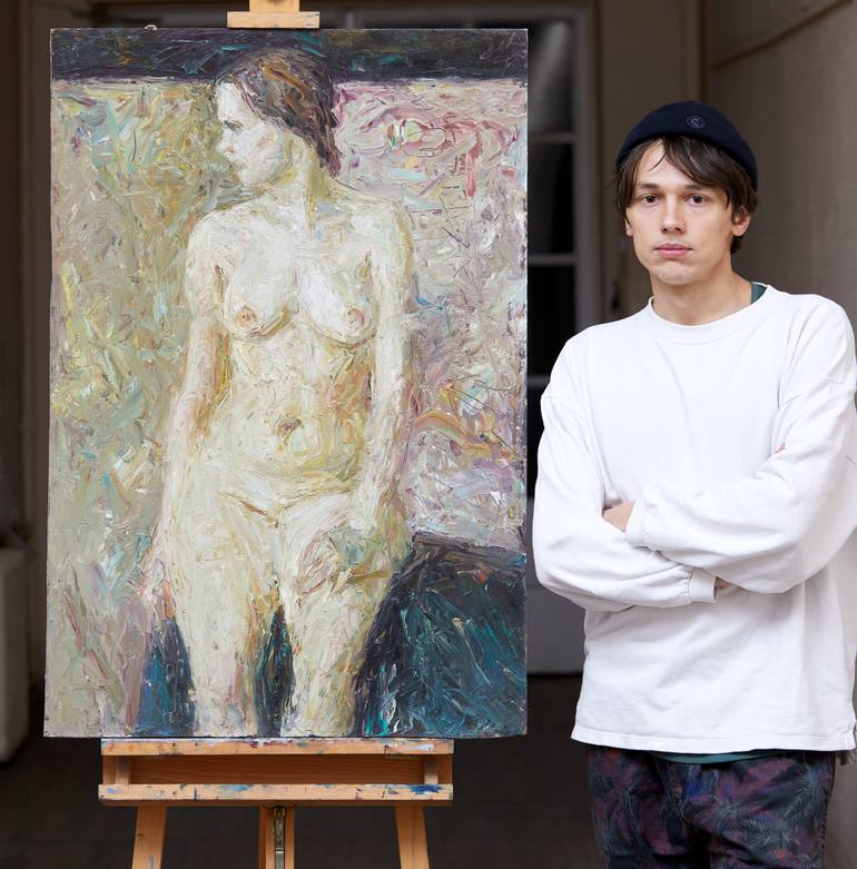 Original Expressionism Nude Painting by Zakhar Shevchuk