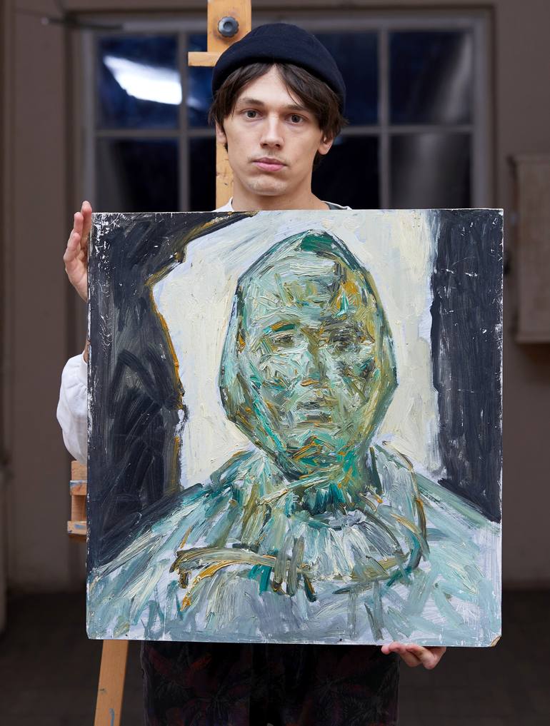 Original Expressionism Portrait Painting by Zakhar Shevchuk