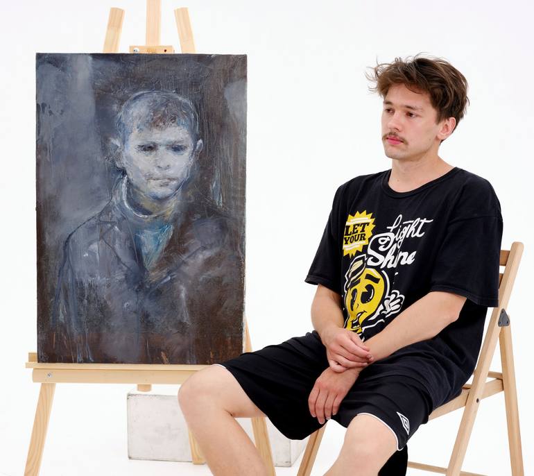 Original Expressionism People Painting by Zakhar Shevchuk