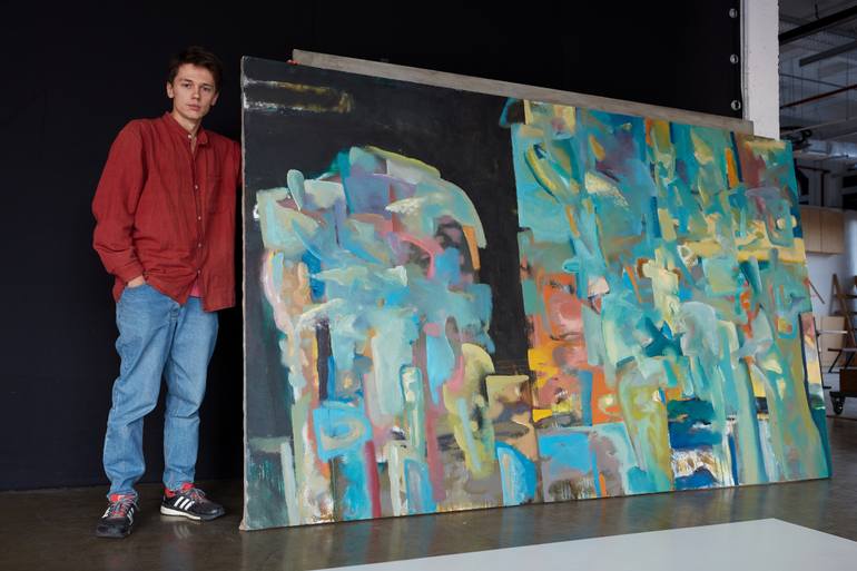 Original Abstract Expressionism Abstract Painting by Zakhar Shevchuk