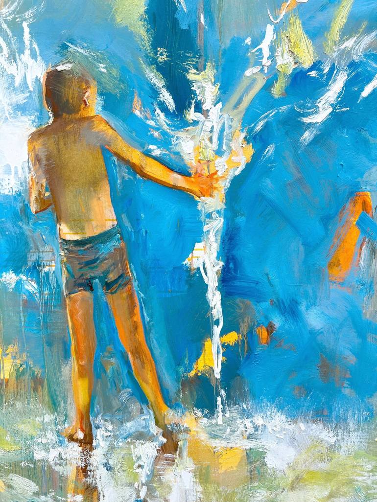 Original Abstract Expressionism Children Painting by Zakhar Shevchuk
