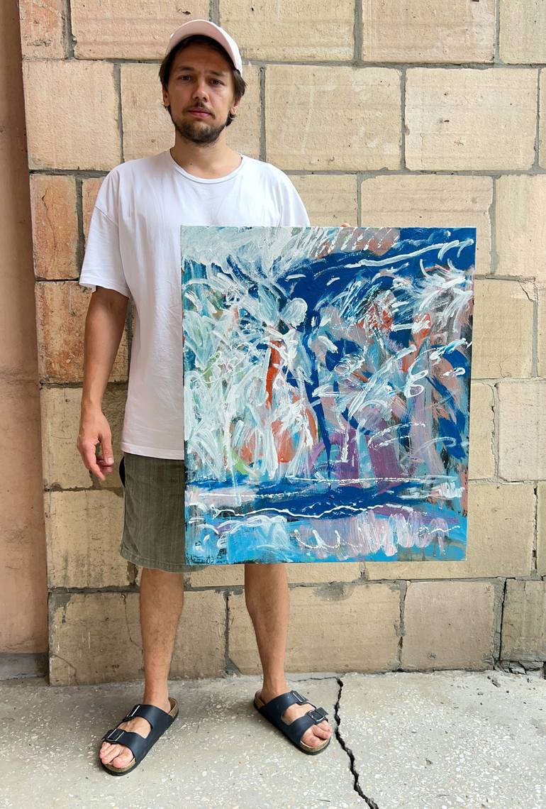 Original Abstract Expressionism Abstract Painting by Zakhar Shevchuk