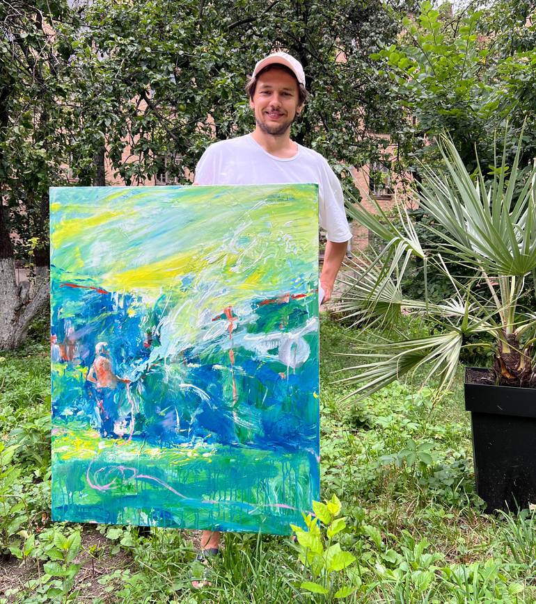 Original Abstract Garden Painting by Zakhar Shevchuk