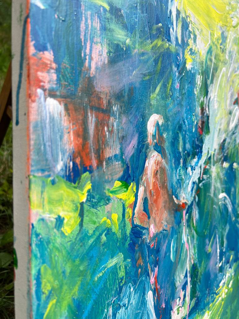 Original Abstract Garden Painting by Zakhar Shevchuk