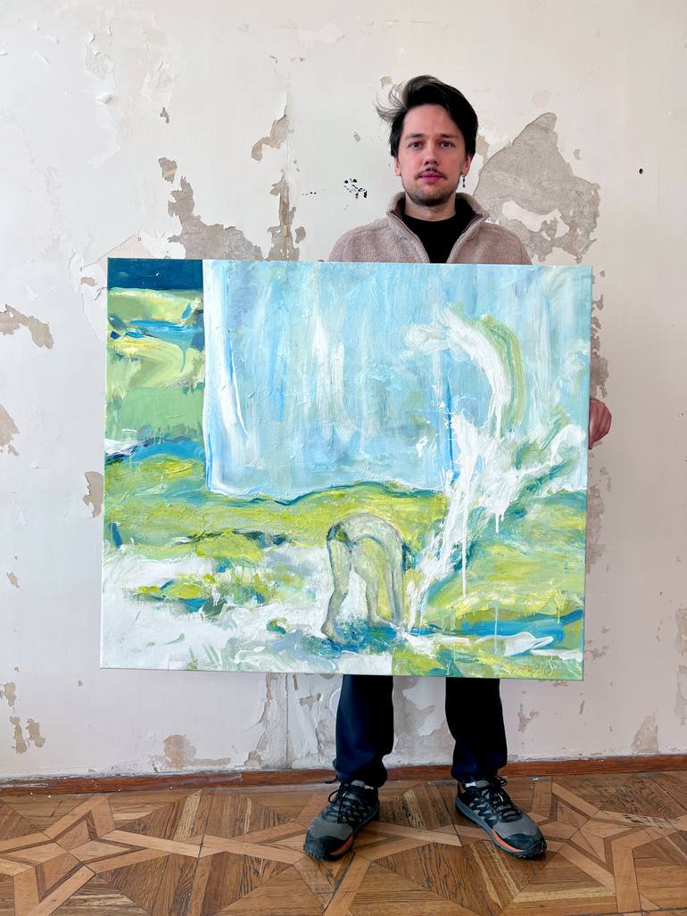 Original Abstract Water Painting by Zakhar Shevchuk