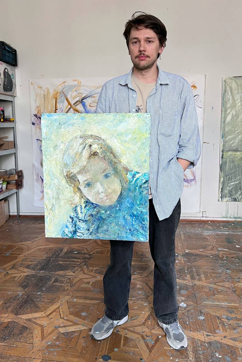 Original Realism Children Painting by Zakhar Shevchuk