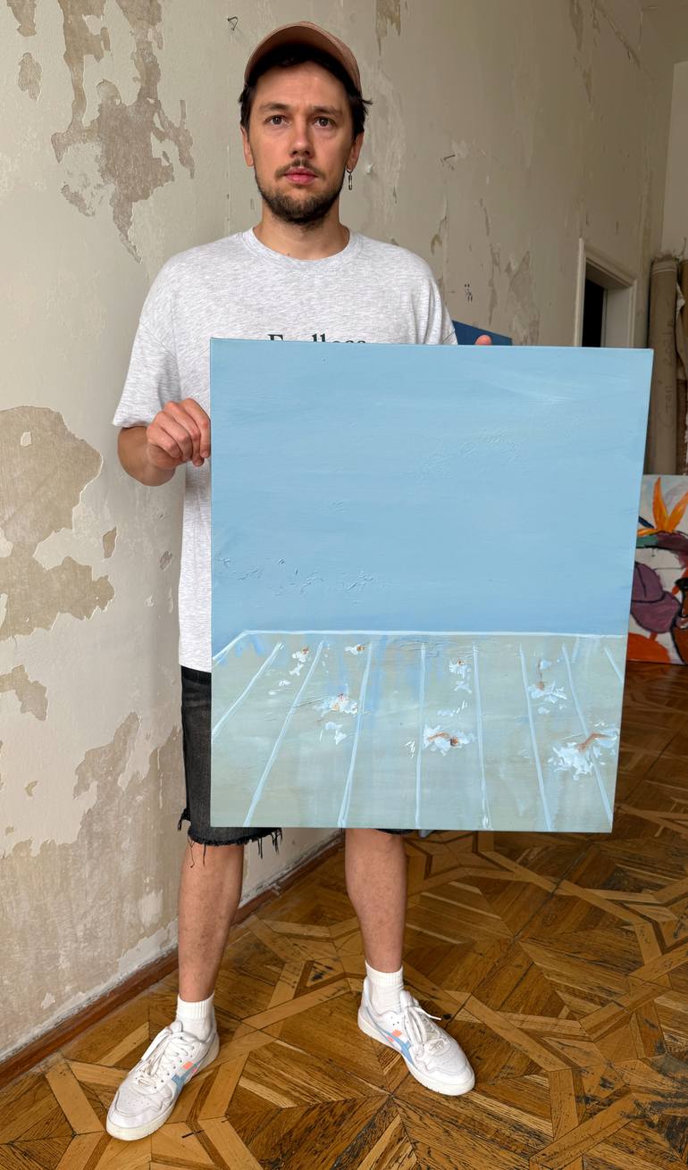 Original Geometric Water Painting by Zakhar Shevchuk