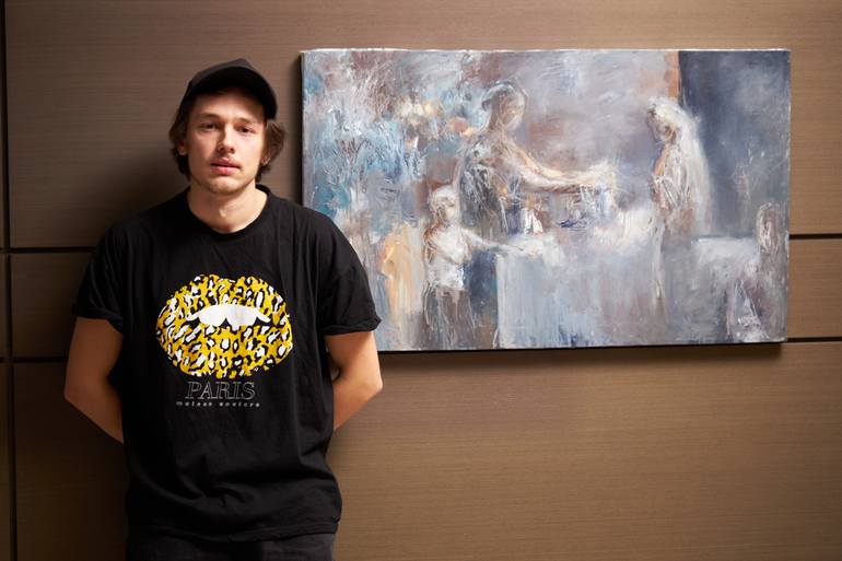 Original Abstract Expressionism People Painting by Zakhar Shevchuk