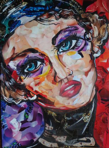 Print of Pop Art Portrait Collage by nino mirianashvili