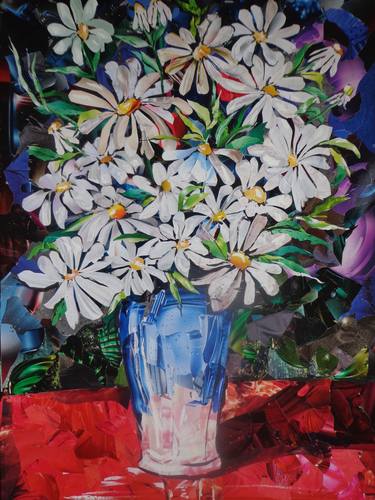 Print of Pop Art Floral Collage by nino mirianashvili