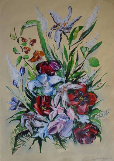 Original Floral Collage by nino mirianashvili