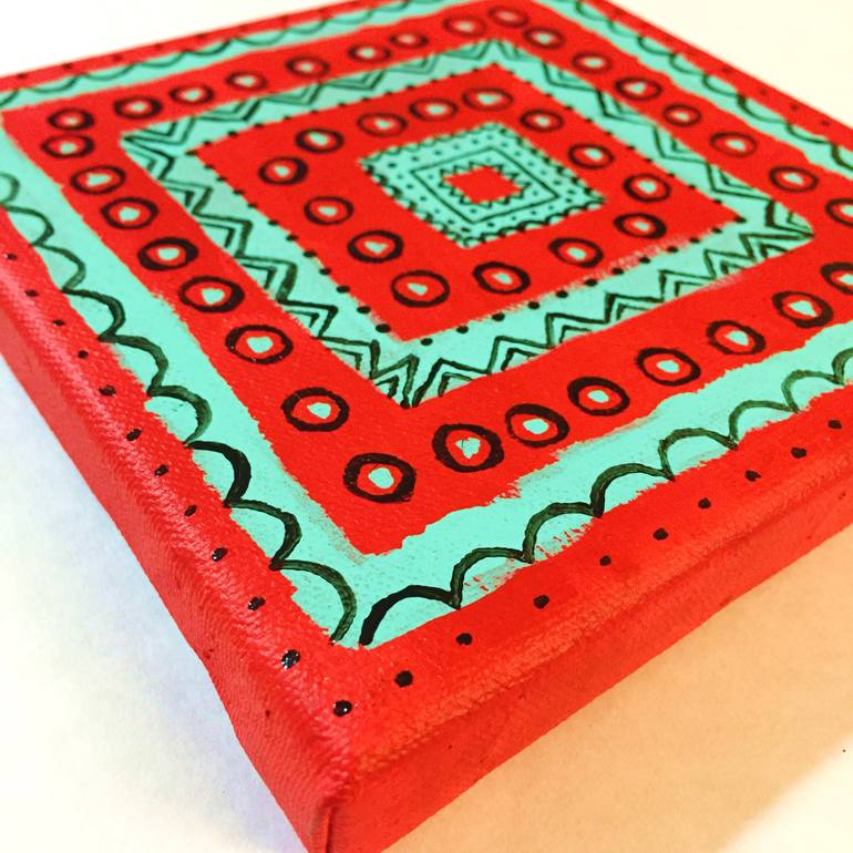 Original Abstract Geometric Painting by Hali Oberdiek