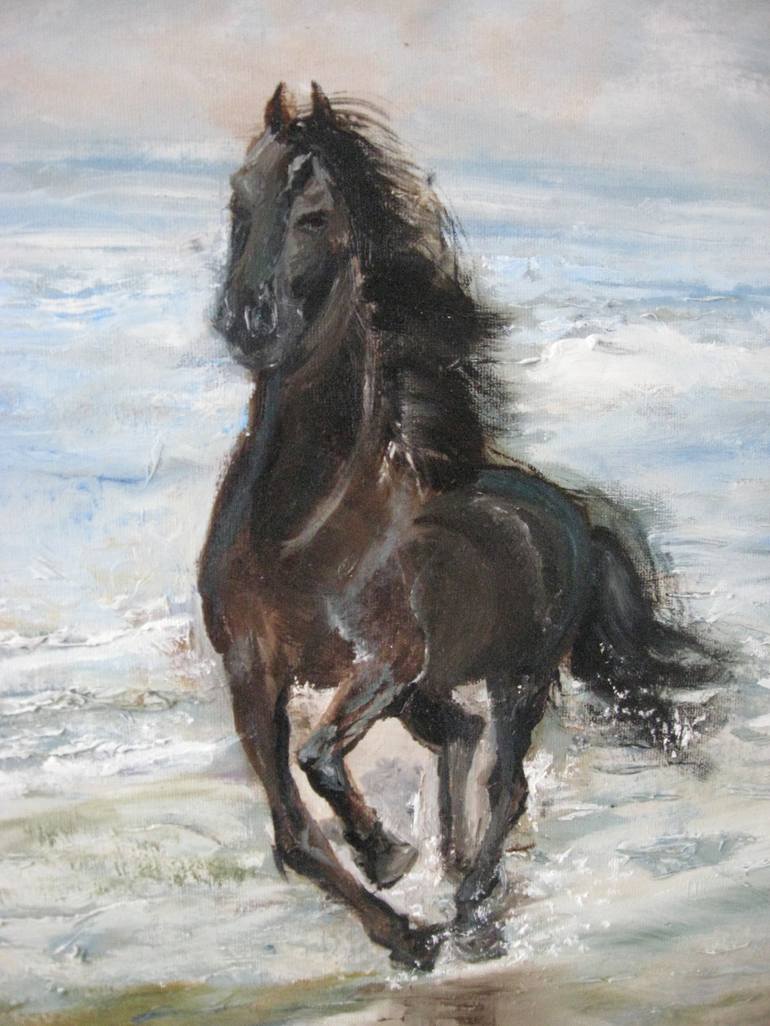 Original Impressionism Horse Painting by Olena Orashkevych