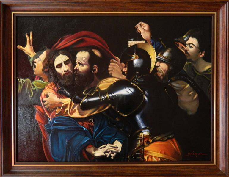 Original Realism Religion Painting by Brisan Gabriel