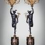 Gold plated candlesticks with mirrored Mercury. Тhe price is for two candlesticks.