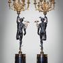 Gold plated candlesticks with mirrored Mercury. Тhe price is for two candlesticks.