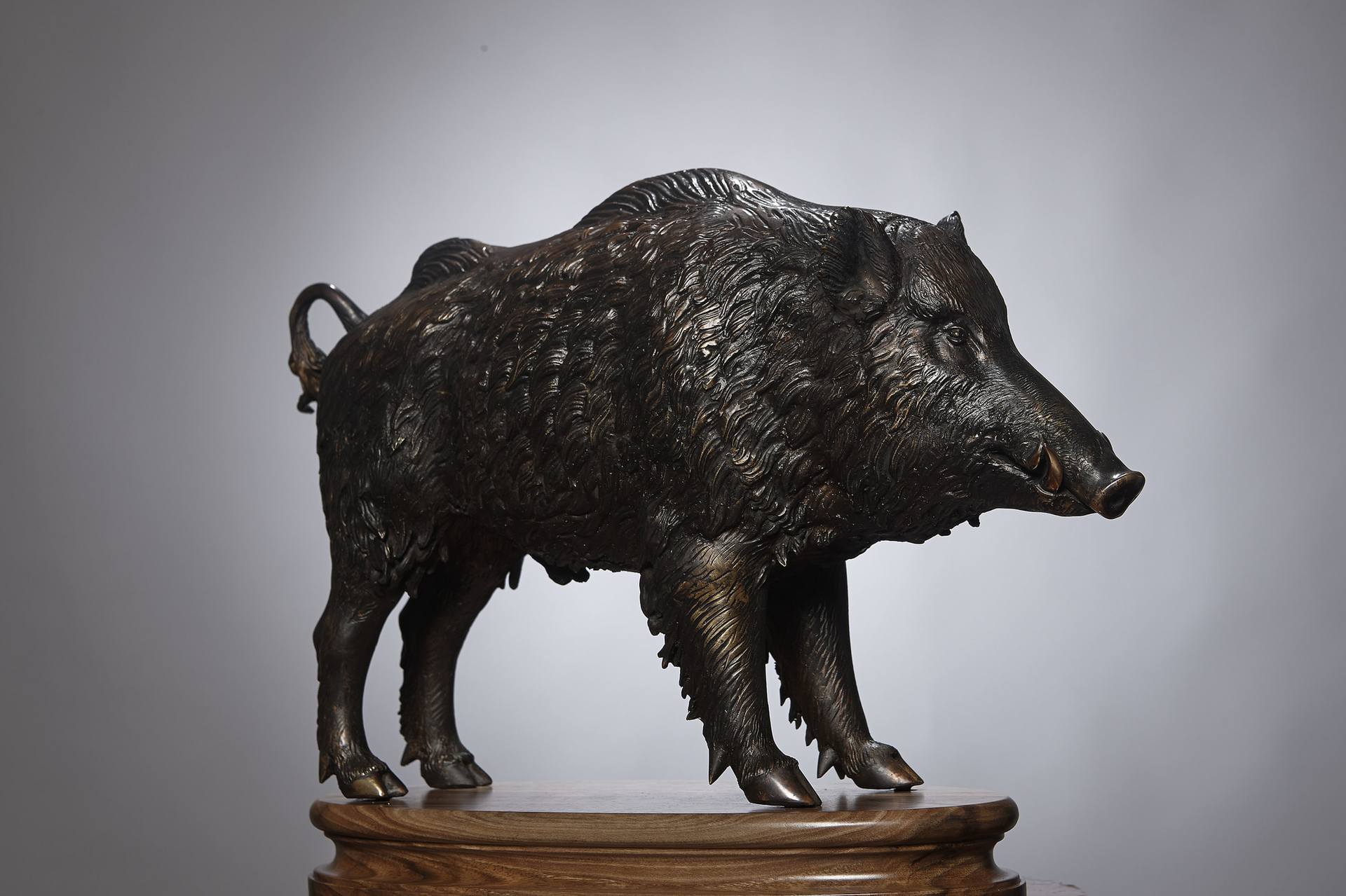 Vintage Bronze Boar Small store Statue Sculpture 3.5