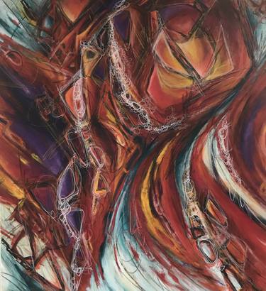 Original Abstract Expressionism Abstract Paintings by Jorge Antonio Saenz