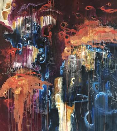 Original Abstract Expressionism Abstract Paintings by Jorge Antonio Saenz