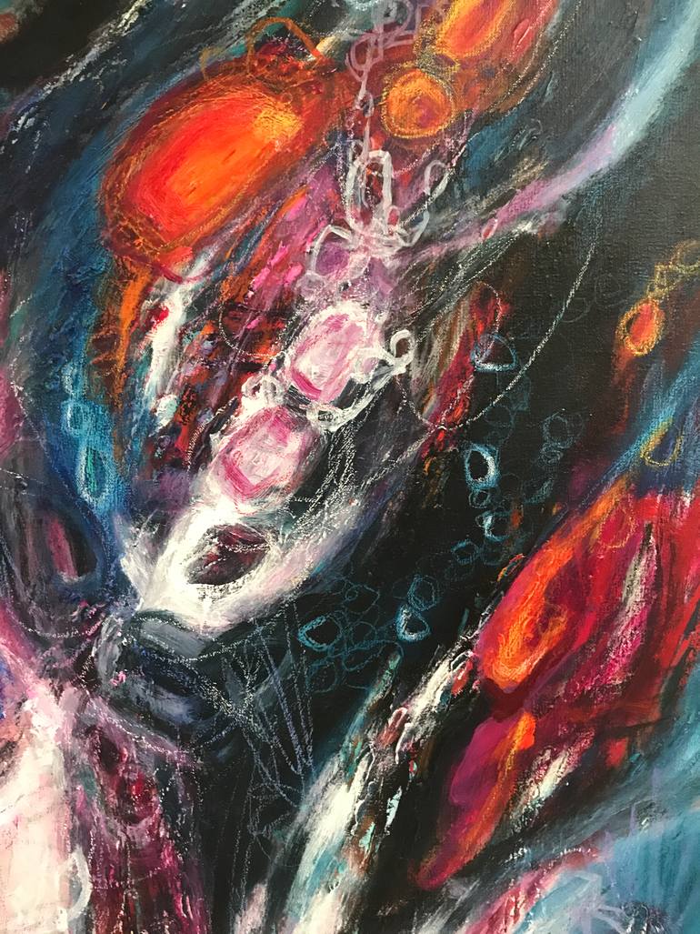 Original Abstract Expressionism Abstract Painting by Jorge Antonio Saenz