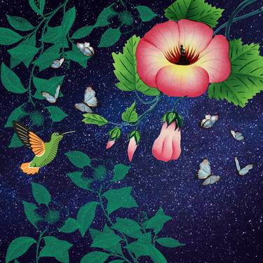 Print of Abstract Garden Digital by Mona Vayda