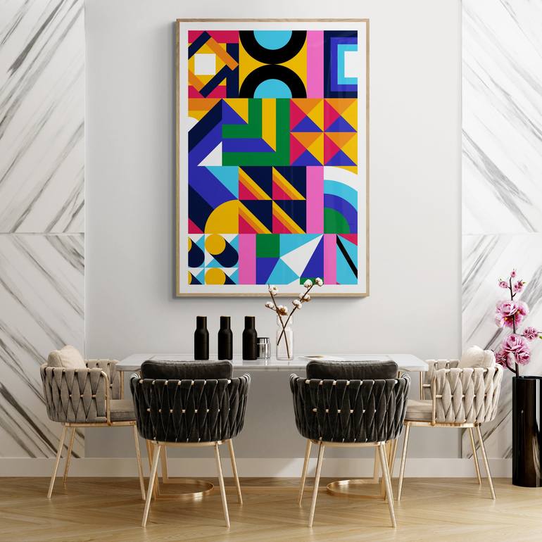 Original Abstract Geometric Digital by Mona Vayda