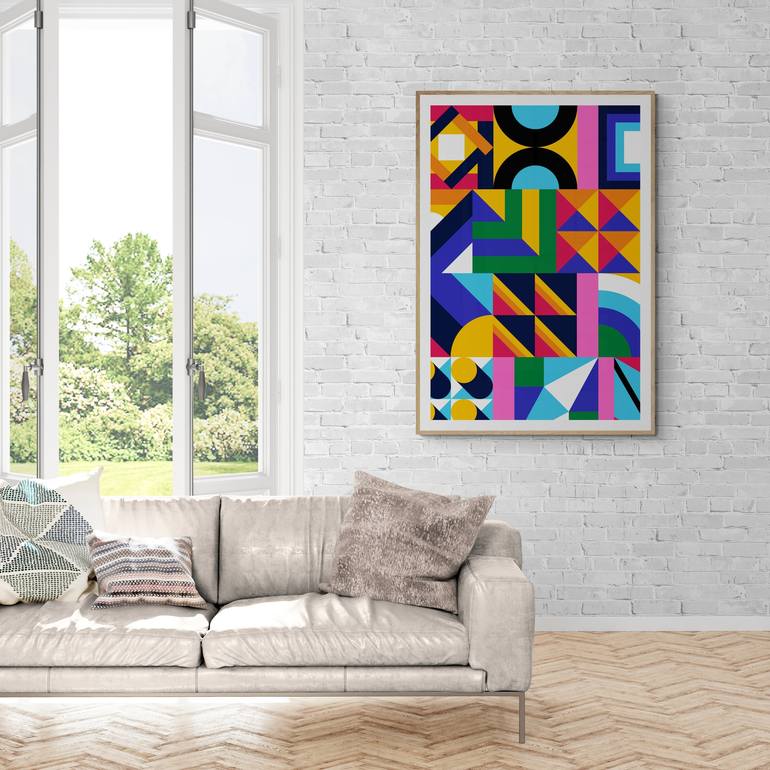 Original Abstract Geometric Digital by Mona Vayda