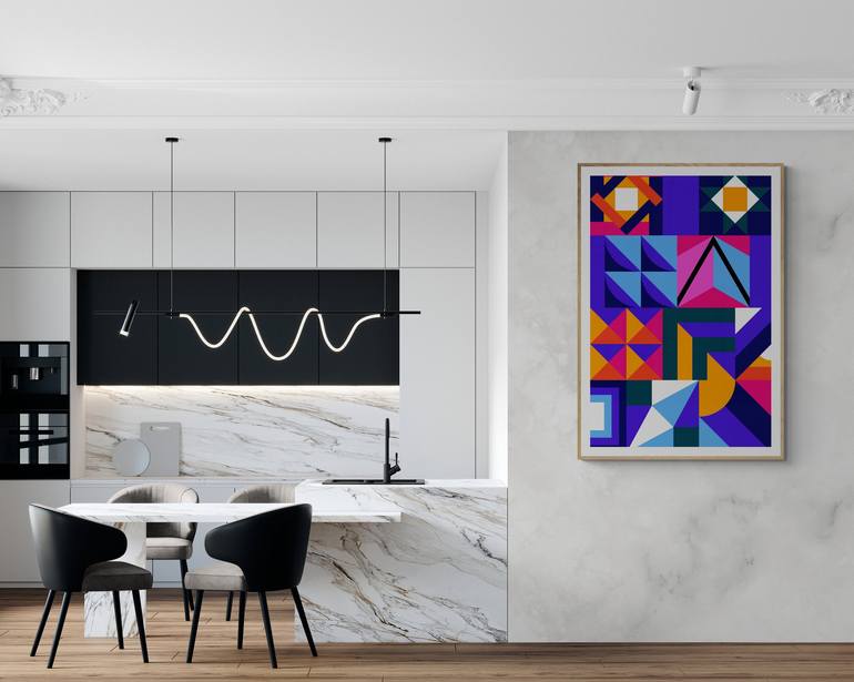 Original Abstract Geometric Digital by Mona Vayda