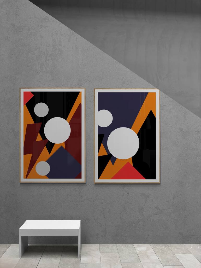 Original Abstract Geometric Digital by Mona Vayda