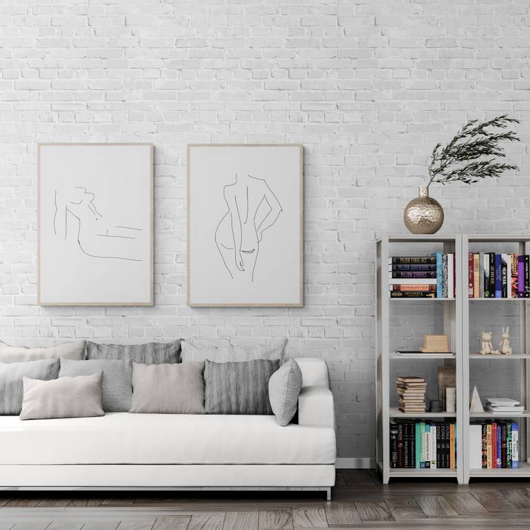 Original Black & White Nude Digital by Mona Vayda