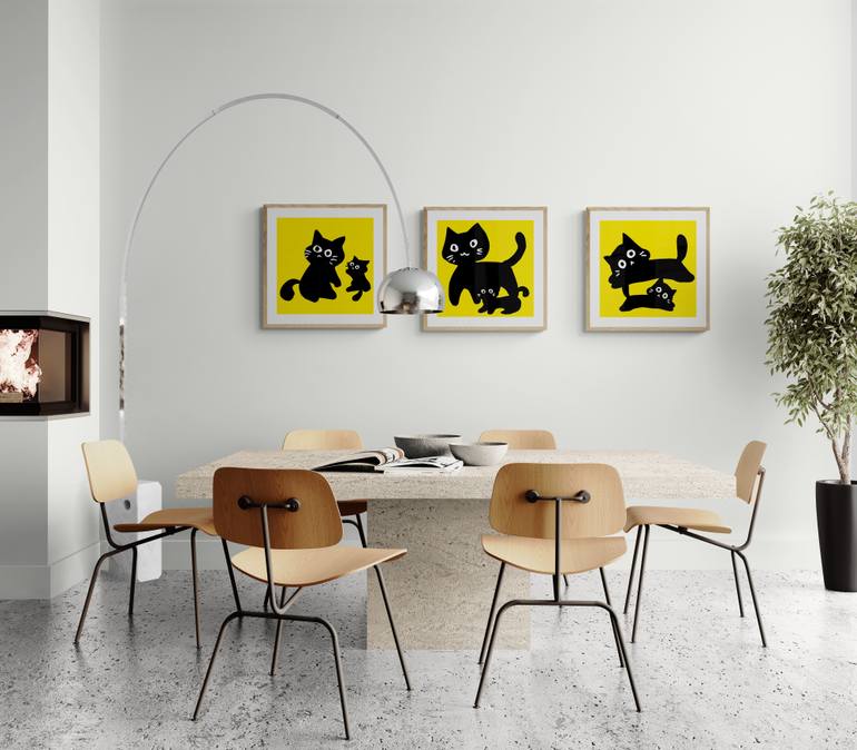 Original Abstract Cats Digital by Mona Vayda