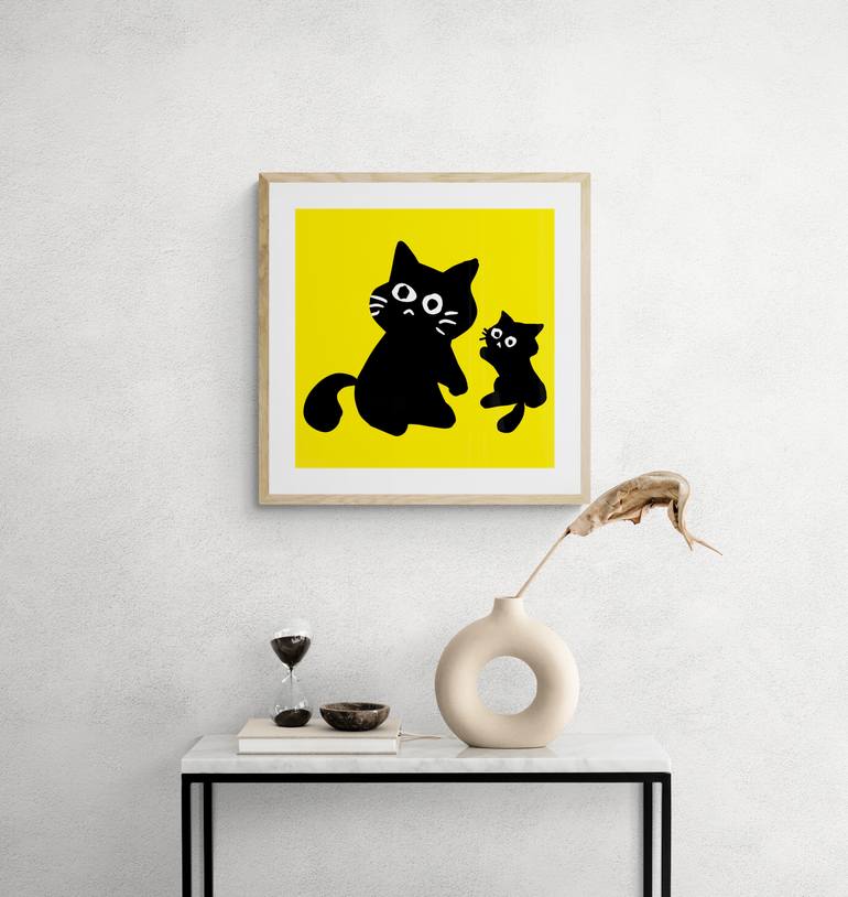 Original Abstract Cats Digital by Mona Vayda