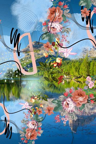 Original Abstract Landscape Digital by Mona Vayda