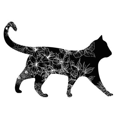 Original Abstract Cats Digital by Mona Vayda