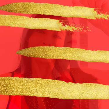 Portrait in Red And Gold - Limited Edition of 1 thumb