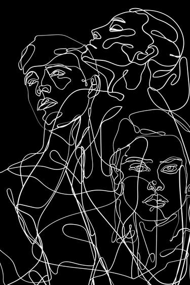 Print of Abstract People Digital by Mona Vayda