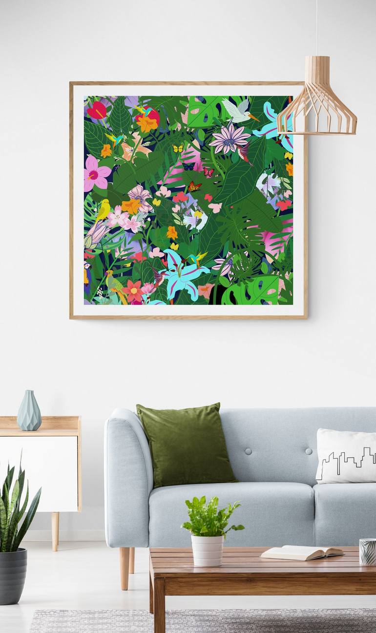 Original Abstract Garden Digital by Mona Vayda