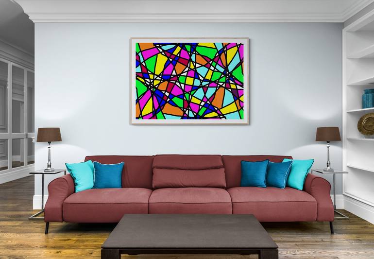 Original Abstract Geometric Digital by Mona Vayda