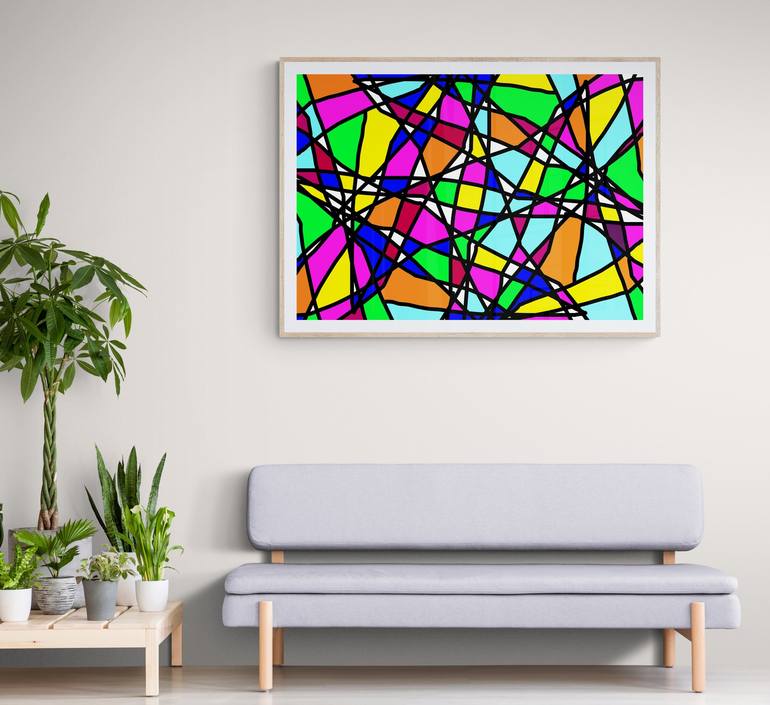 Original Abstract Geometric Digital by Mona Vayda