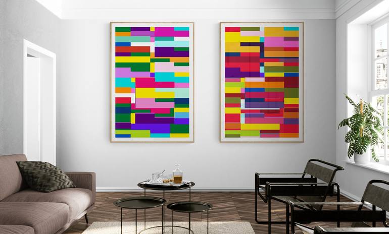 Original Abstract Geometric Digital by Mona Vayda