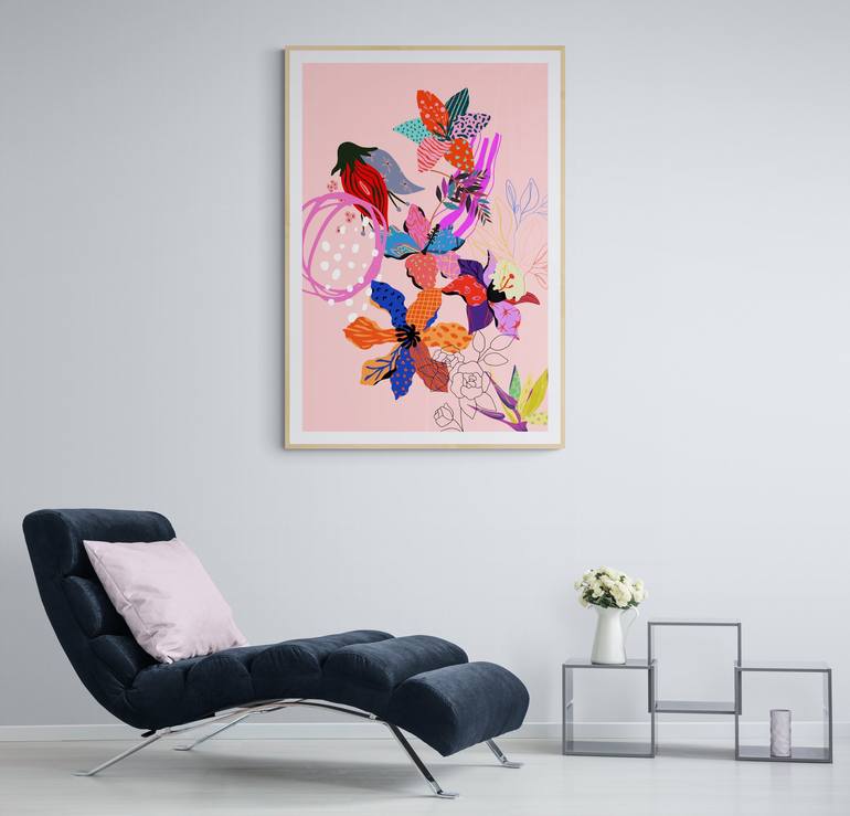 Original Abstract Floral Digital by Mona Vayda