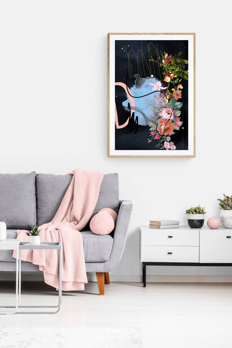 Original Abstract Floral Digital by Mona Vayda