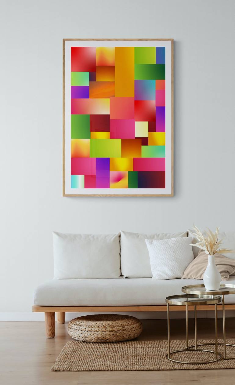 Original Abstract Geometric Digital by Mona Vayda