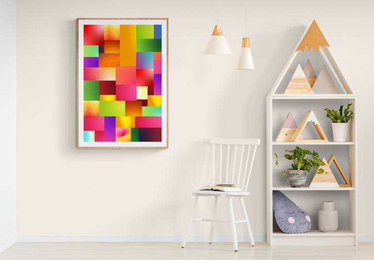 Original Abstract Geometric Digital by Mona Vayda