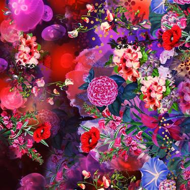 Print of Abstract Floral Digital by Mona Vayda