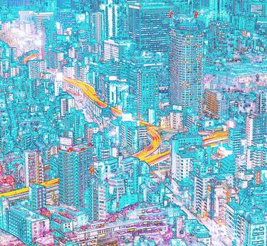 Original Abstract Cities Digital by Mona Vayda